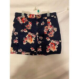 Riders Womens Size 18 M‎ Skirt Skort Navy Floral Short Mini Stretch Pockets